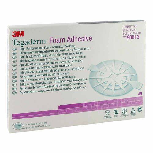 Tegaderm Foam mit Kleberand 14,3x15,6 cm oval 90613 - 1