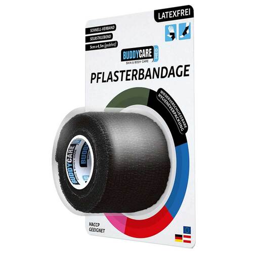 Pflasterbandage latexfrei Buddycare Med schwarz - 1