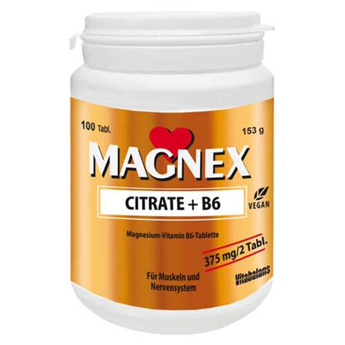 Magnex Citrate + B6 vegan laktosefrei zuckerfrei Tab - 1