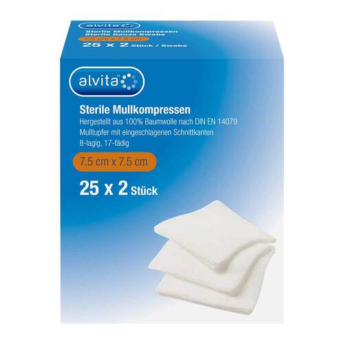 Alvita Mullkompressen steril 7,5x7,5 cm - 1