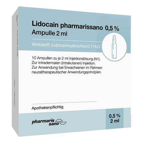 Lidocain pharmarissano 0,5% Injektionsl&ouml;sung Ampullen 2 ml - 1