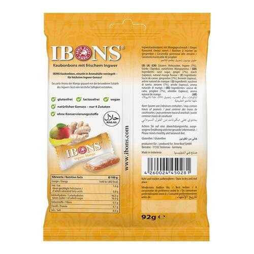 Ibons Ingwer Mango T&uuml;te Kaubonbons - 2