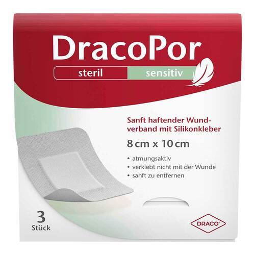 Dracopor sensitiv 8x10 cm steril mit Silikonkleber - 1