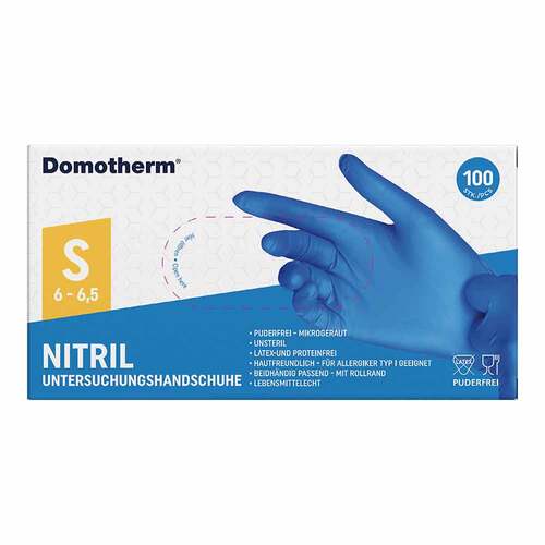 Domotherm Untersuchungshandschuhe Nitril unsteril pf S blau - 1