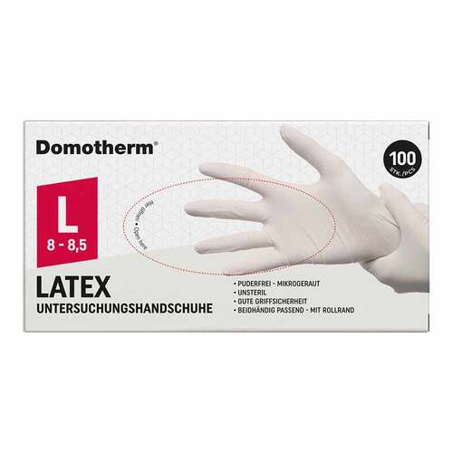 Domotherm Untersuchungshandschuhe Latex unsteril pf L blau - 1
