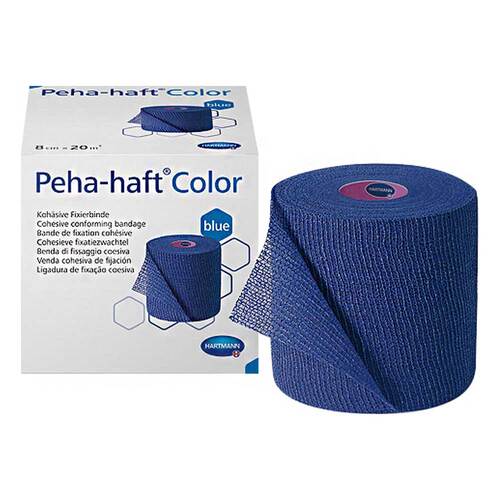 Peha-Haft Color Fixierbinde latexfrei 8 cmx20 m blau - 1