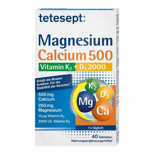 Tetesept Magnesium Calcium 500 K2 + D3 Tabletten - 1