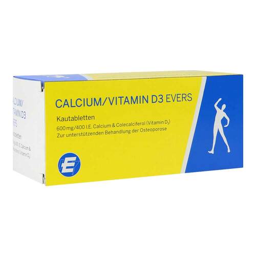Calcium / Vitamin D3 Evers 600 mg / 400 I.E Kautabletten  - 1