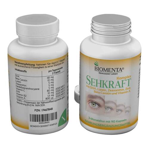 Biomenta Sehkraft Kompl.DHA Lutein Zeaxanthin Kapseln  - 1