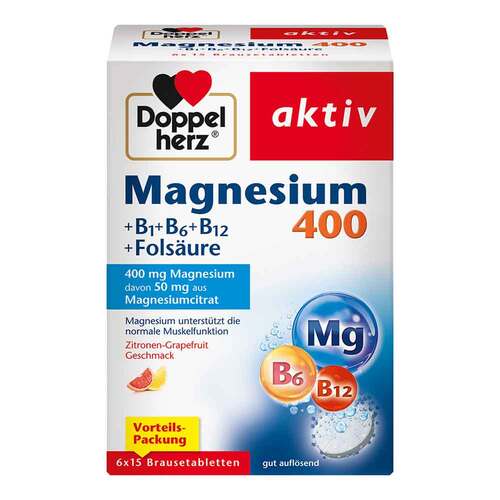 Doppelherz Magnesium 400+B1+B6+B12+Fols&auml;ure Brausetabletten - 1