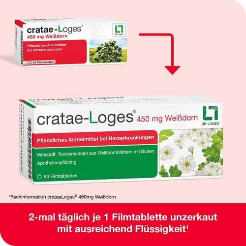 cratae-Loges 450 mg Wei&szlig;dorn Filmtabletten - 6