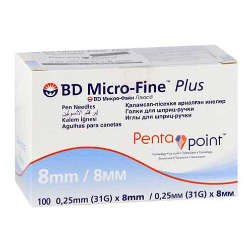 BD Micro-Fine + 8 Pen-Nadeln 0,25x8 mm - 1