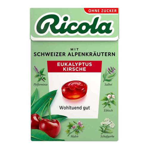 Ricola ohne Zucker Box Eukalyptus Kirsche Bonbons - 1