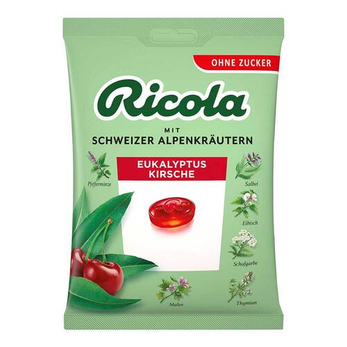 Ricola ohne Zucker Beutel Eukalyptus Kirsche Bonbons - 1
