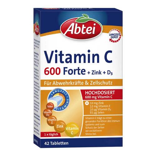 Abtei Vitamin C 600 Forte Tabletten Titandioxidfrei  - 1