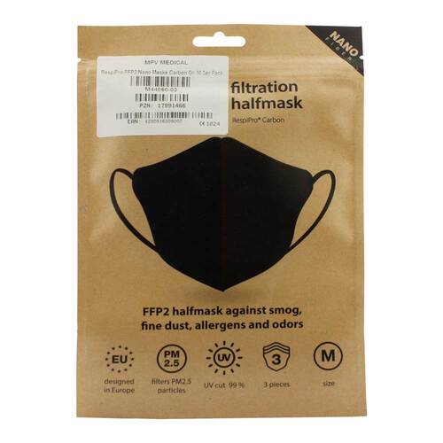 Respipro FFP2 Nano Maske Carbon Gr&ouml;&szlig;e M - 1