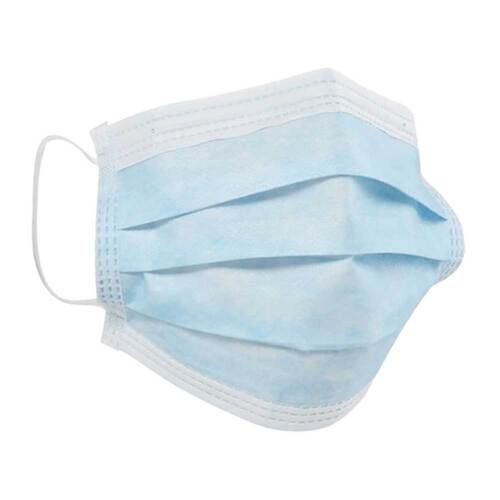 OP-Maske Mundschutz 3lagig mit Gummi blau - 1
