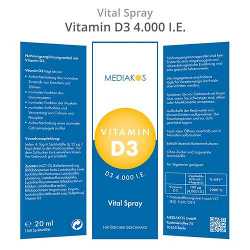 Vitamin D3 4000 I.E. Mediakos Vital Spray - 2