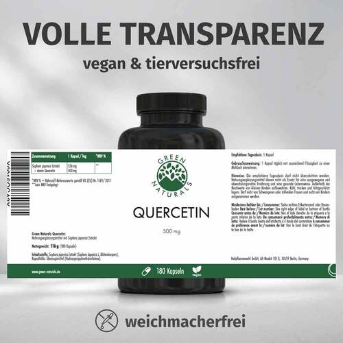 Green Naturals Quercetin 500 mg hochdosiert Kapseln  - 6