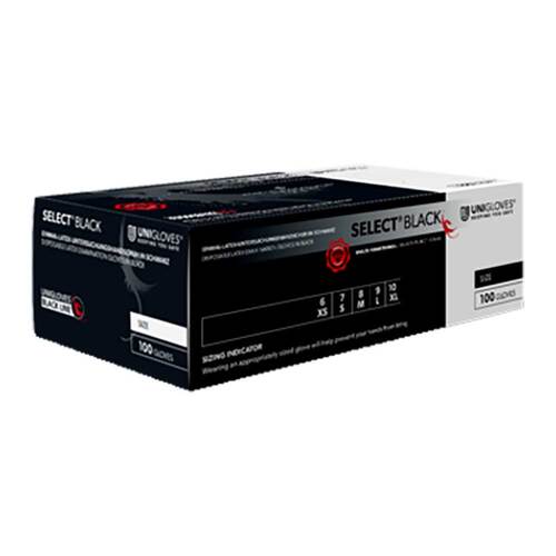 Unigloves Select 240 U.Hands.Latex unsteril pf L black - 1