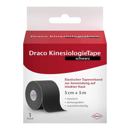 Draco Kinesiologietape 5 cmx5 m schwarz - 1