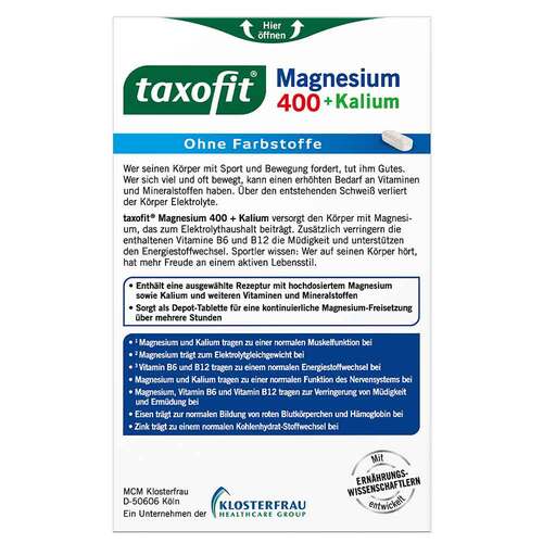 Taxofit Magnesium 400 + Kalium Depot Tabletten - 8
