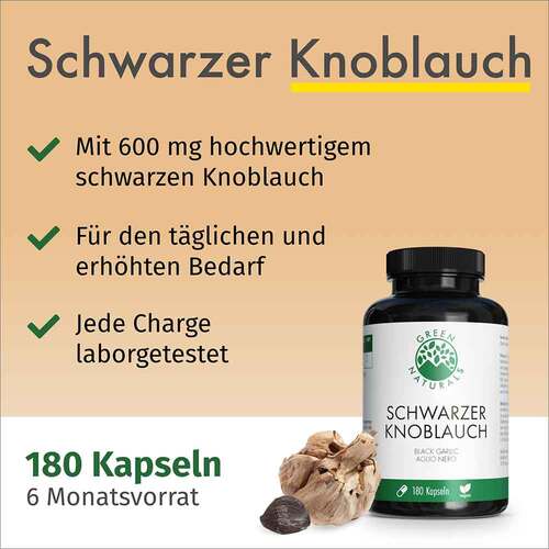 Green Naturals schwarzer Knoblauch 600mg mit Sac Kps - 2