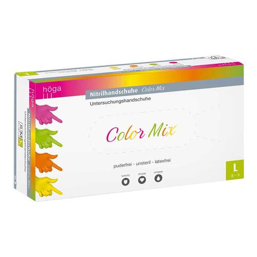 Nitril Handschuhe unste.puderfrei Gr&ouml;&szlig;e L Color Mix - 1
