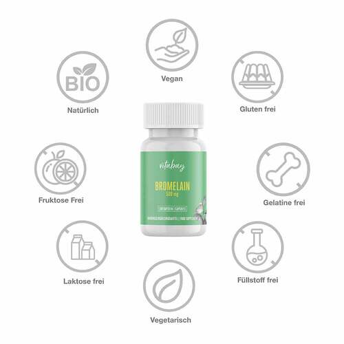 Bromelain 500 mg 1200 F.I.P aus Ananas vegan Kapseln  - 2