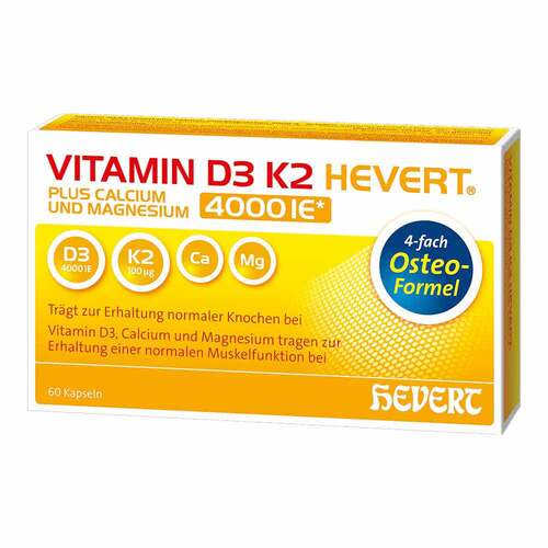 Vitamin D3 K2 Hevert plus Ca Mg 4000 IE / 2 Kapseln - 1