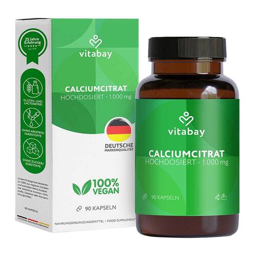 Calciumcitrat 1000 mg Kalzium hochdosiert Kapseln - 1