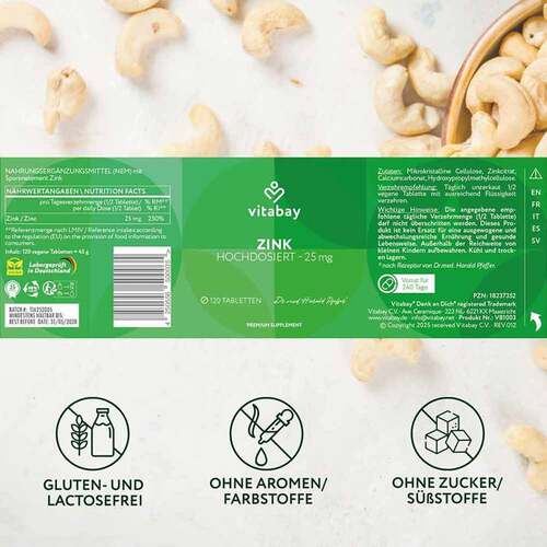 Zink 25 mg aus Zinkcitrat vegan hochdosiert Tabletten  - 2