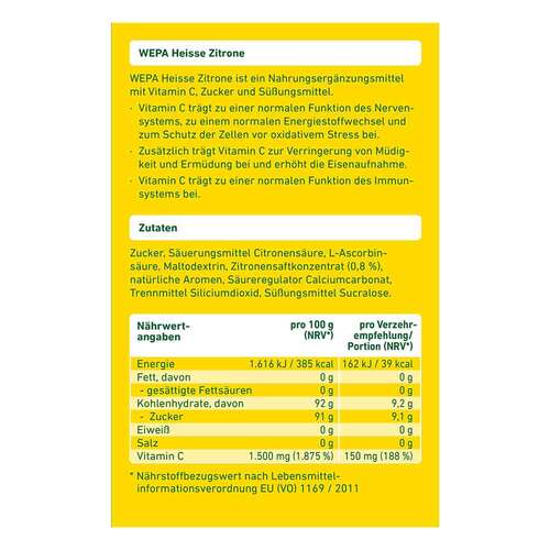 Wepa hei&szlig;e Zitrone + Vitamin C Pulver - 4