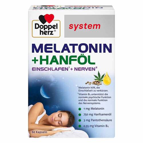 Doppelherz Melatonin + Hanf&ouml;l system Kapseln - 1