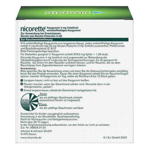 nicorette® Kaugummi freshfruit, 4 mg Nikotin - 4