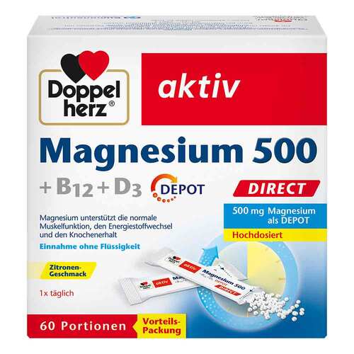 Doppelherz Magnesium 500 + B12 + D3 Depot Direct Pell. - 1