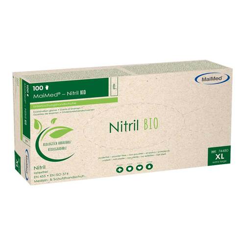 Maimed Nitril Bio Untersuchungshandschuhe unste.pf Gr&ouml;&szlig;e XL gr&uuml;n - 1