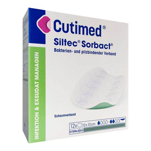 Cutimed Siltec Sorbact PU-Verband 10x10cm ohne Haftrand - 1