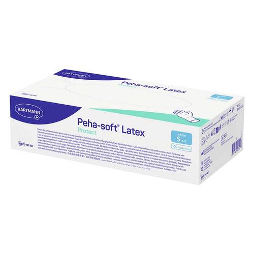 Peha-Soft Latex protect Einm.Untersuchungshandschuhe unsteril pf S - 1