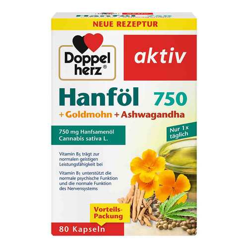 Doppelherz Hanf&ouml;l + Goldmohn + Ashwagandha Kapseln - 1