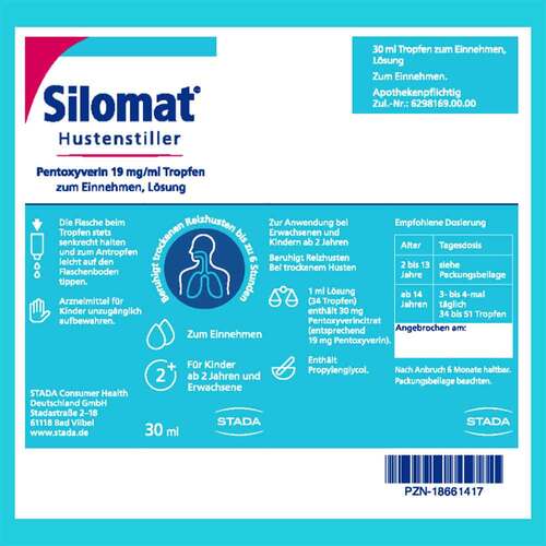 Silomat Hustenstiller Pentoxyverin 19 mg/ml Tropfen - 10