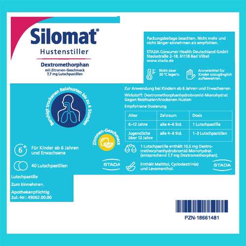 Silomat Hustenstiller DMP Zitrone Lutschpastillen - 10