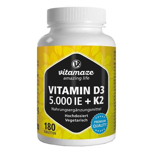 Vitamin D3 K2 5000 I.E. / 100 µg hochdosiert Tabletten  - 1