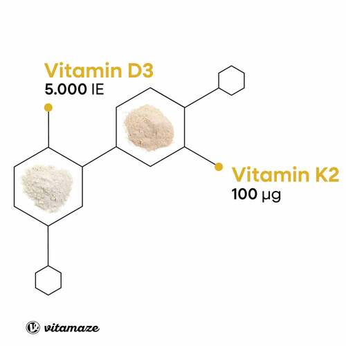 Vitamin D3 K2 5000 I.E. / 100 µg hochdosiert Tabletten  - 2