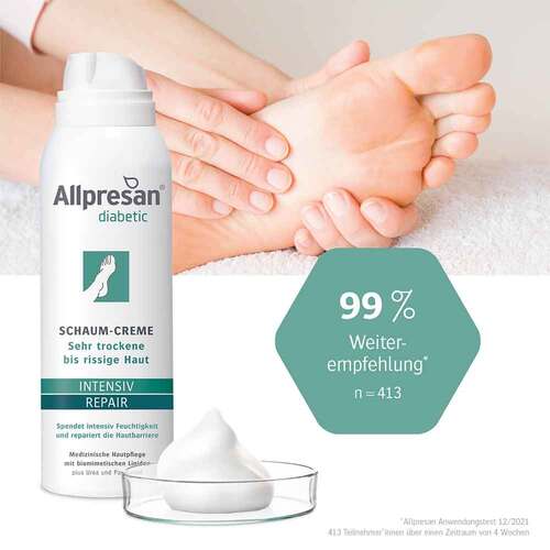 Allpresan diabetic Inten. + Repair mit Urea Schaum- Creme  - 4