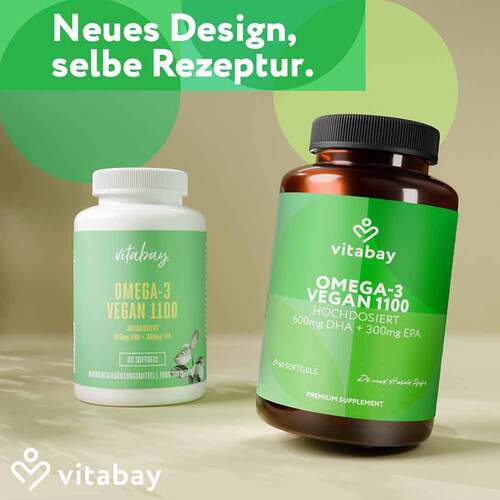 Omega-3 1100 mg vegan 600mg DHA + 300mg EPA Weichk. - 3