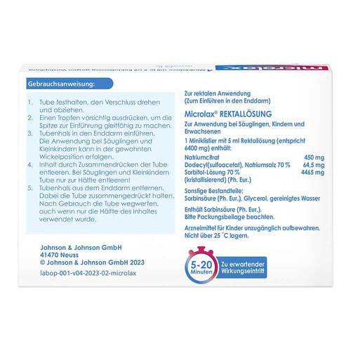 Microlax Rektall&ouml;sung Klistiere mit kurzem Tubenhals - 6