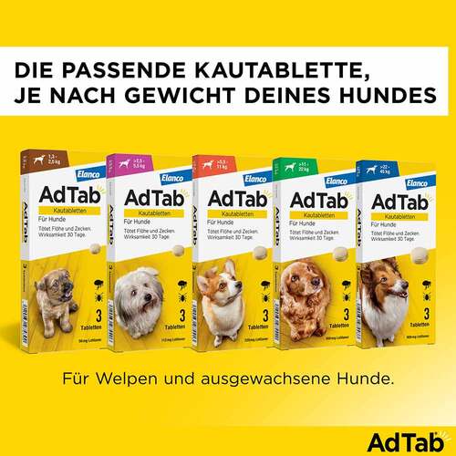 AdTab™ Kautabletten f&uuml;r sehr kleine Hunde 56 mg 1,3 bis 2,5 kg - 6