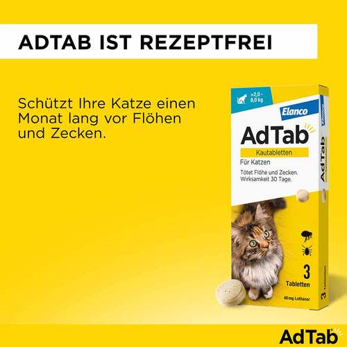 AdTab™ Kautabletten f&uuml;r Katzen 48 mg &uuml;ber 2 bis 8 kg - 6