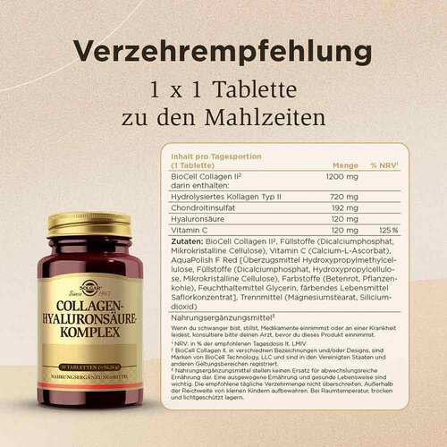 Solgar Collagen-Hyalurons&auml;ure-Complex Tabletten - 5